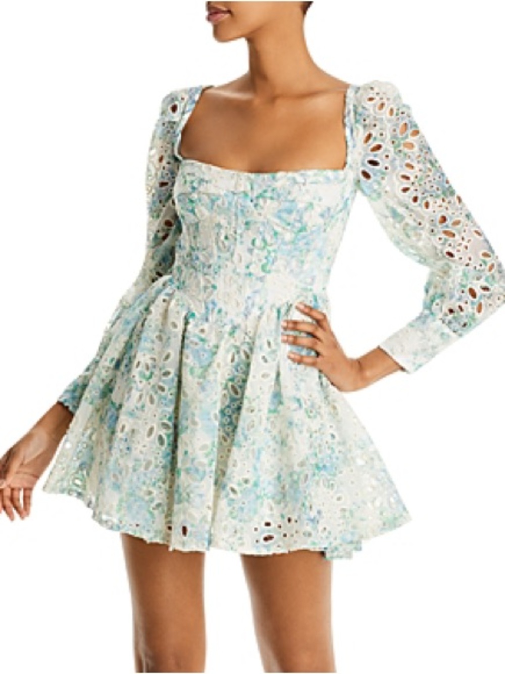Bardot Lila Flounce Dress Floral Eyelet Feminine Romantic Spring Summer Flirty